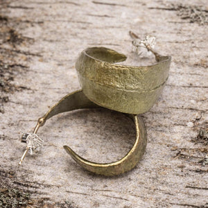 eucalyptus leaf hoops earrings nature jewelry