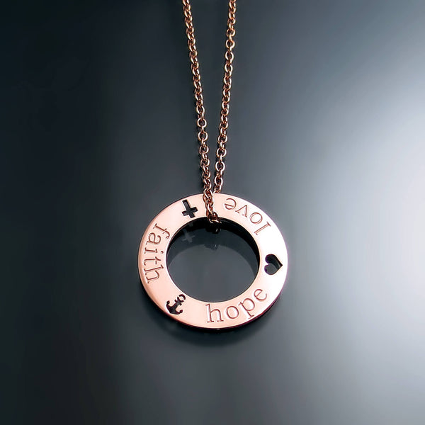 Personalised Faith, Hope And Charity Silver Necklace By Nest |  notonthehighstreet.com