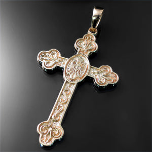 fancy large Serbian Orthodox cross pendant