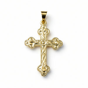fancy yellow gold orthodox cross pendant