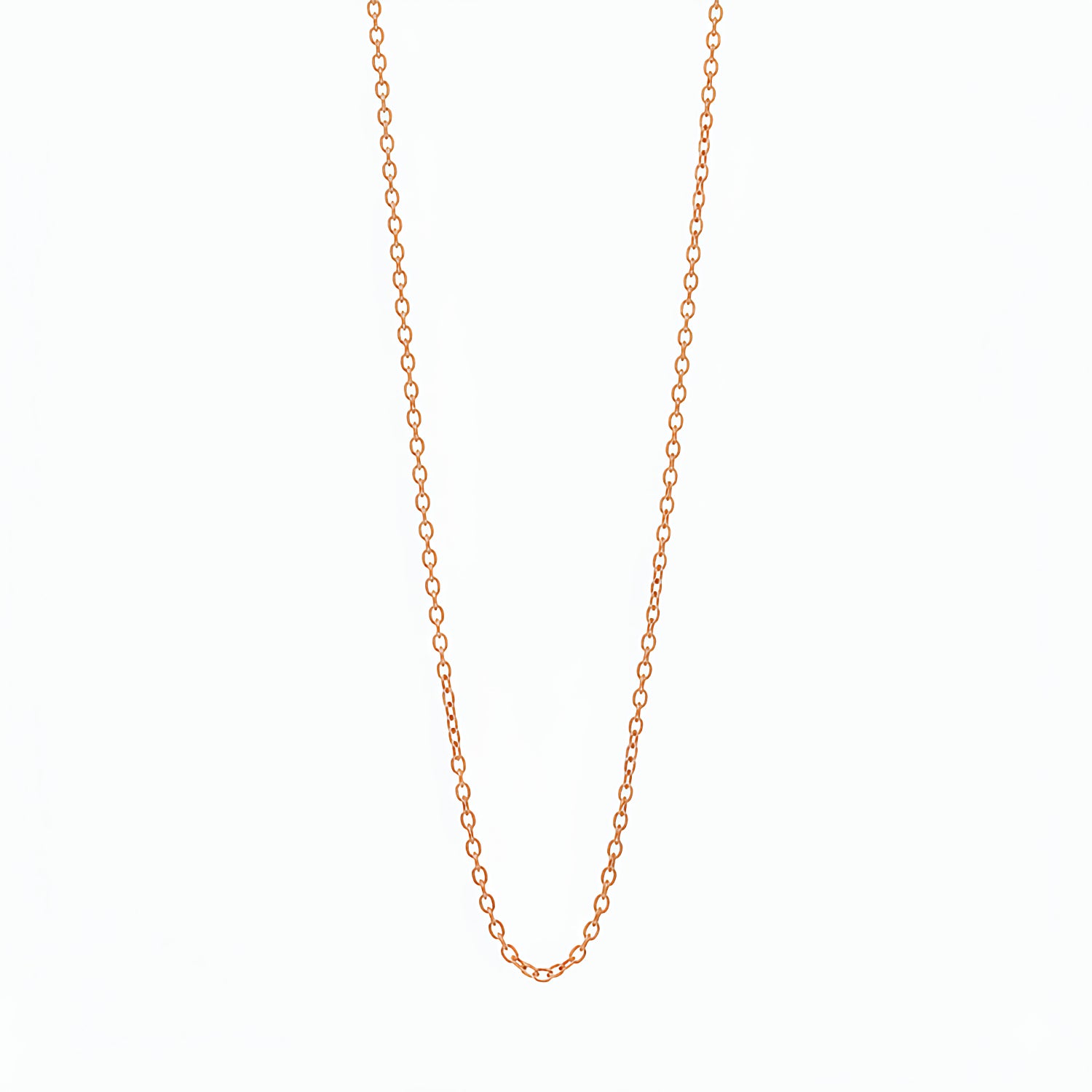 fine cable chain in solid 14K rose gold