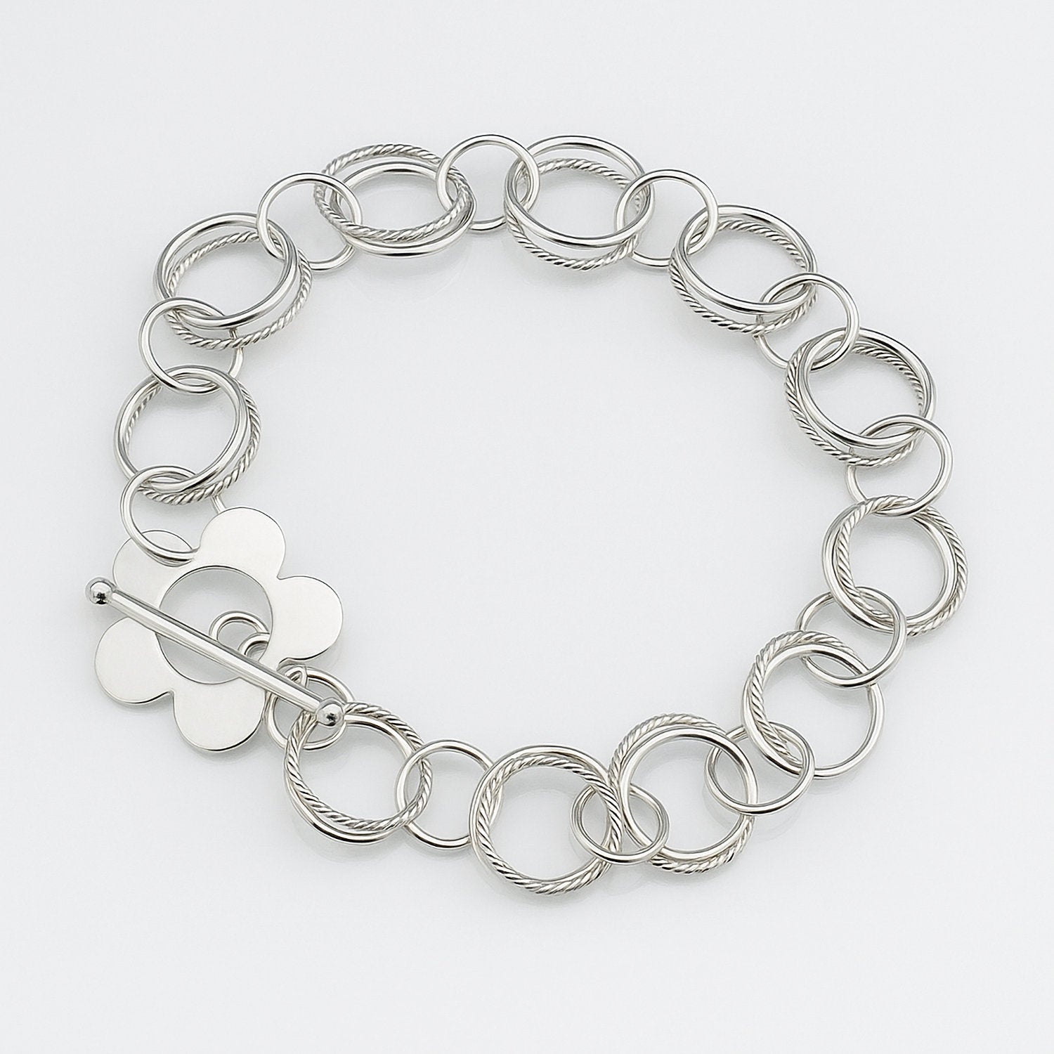 flower daisy bracelet silver