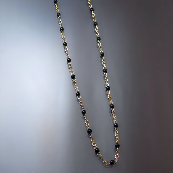 14K Gold Black Bead Chain Necklace - Unique Chains for Women and Girls ...