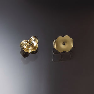 yellow gold earring butterfly backs