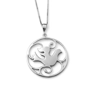 white gold bird dove pendant
