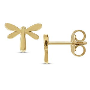 gold dragonfly studs earrings
