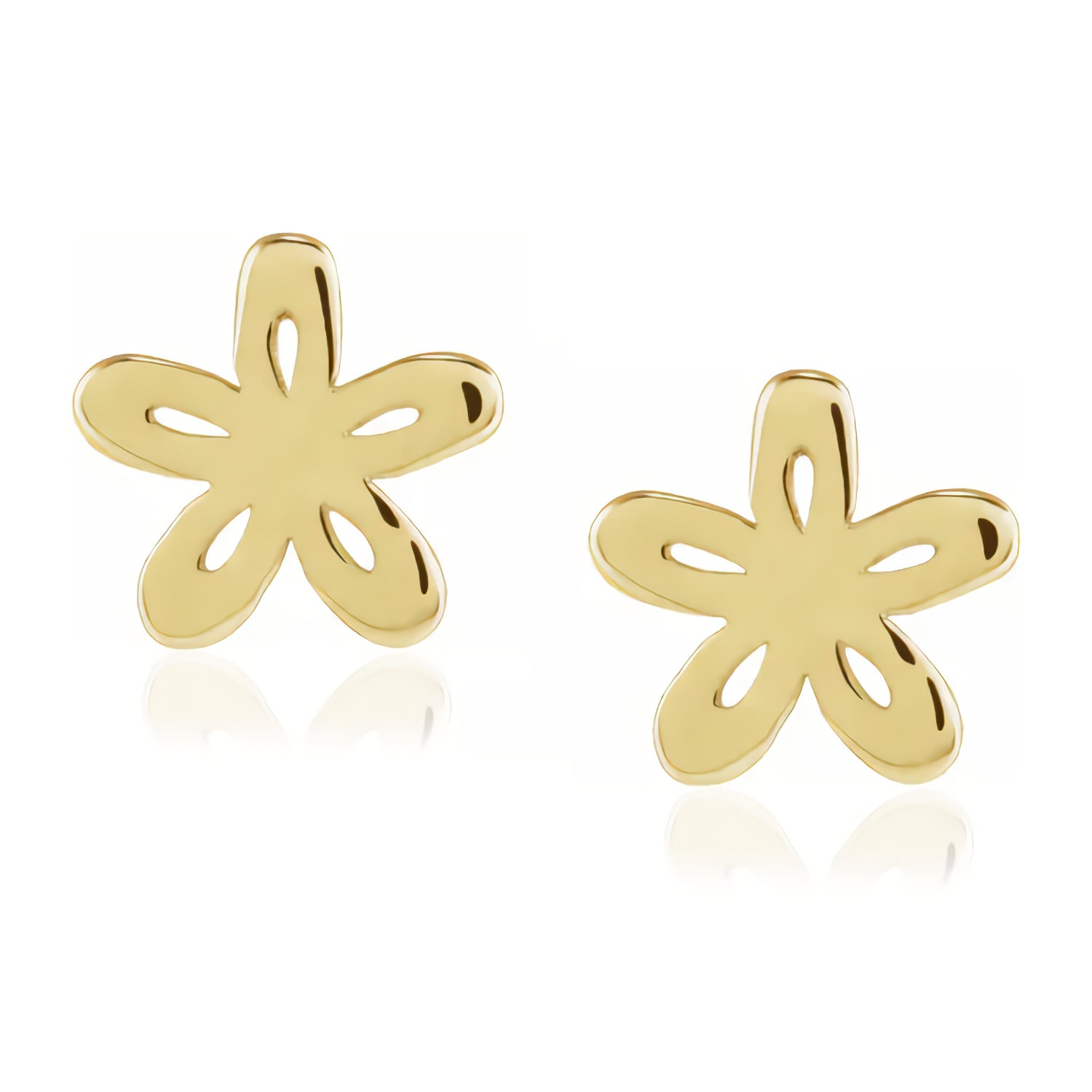 gold flower studs earrings