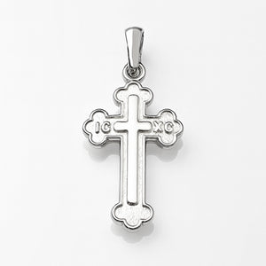 Greek Orthodox baptism cross white gold