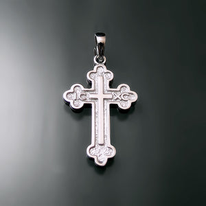 Greek Orthodox Cross White Gold