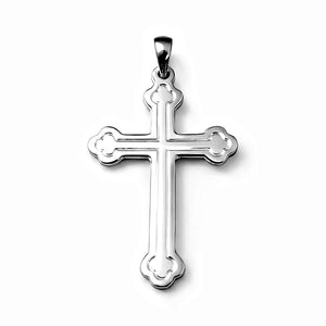 white gold orthodox cross pendant