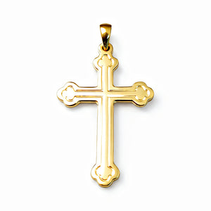 yellow gold orthodox cross pendant