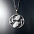 heart leaf medallion pendant necklace white gold