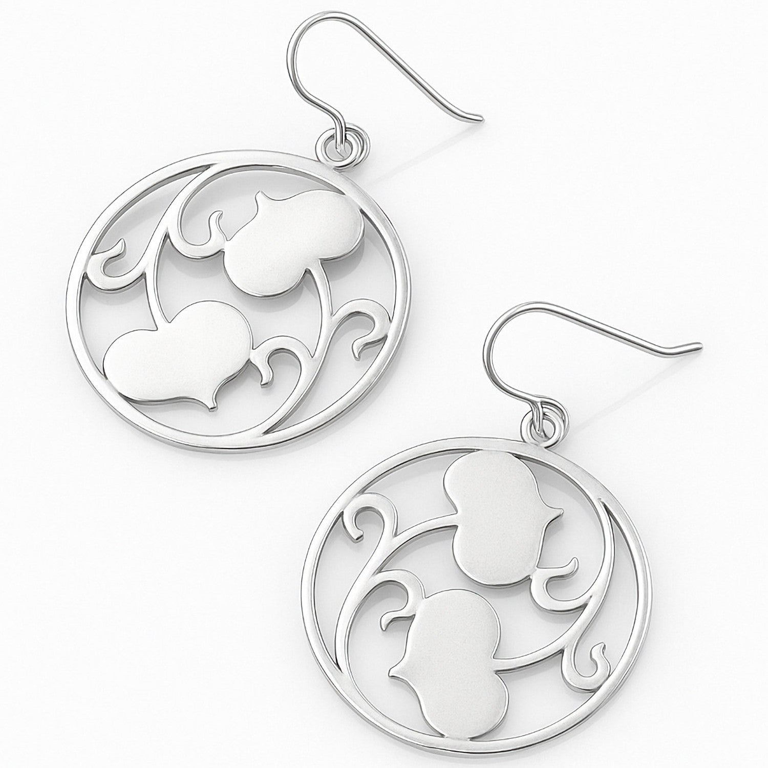 heart leaf sterling silver statement earrings