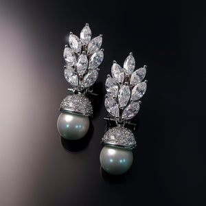 imitation diamond pearl earrings bridal evening