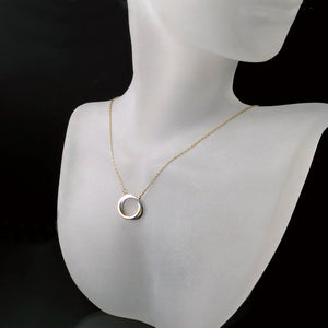 intertwined circles necklace two tone gold