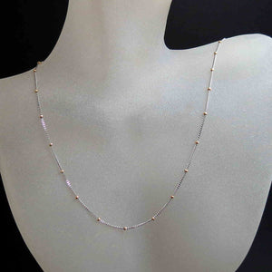 Delicate ladies two tone gold chain