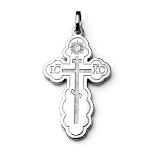 large traditional orthodox cross pendant white gold