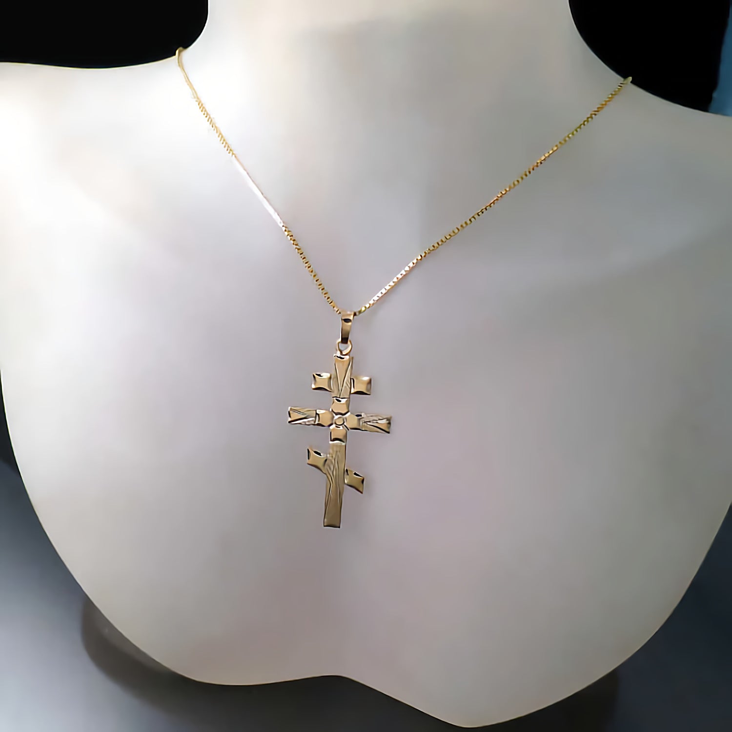 large st andrew orthodox yellow gold cross