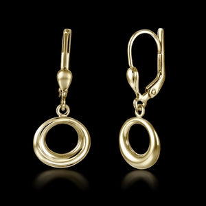lightweight earrings circle dangle yellow gold
