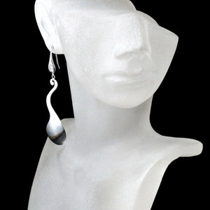 long elegant silver earrings
