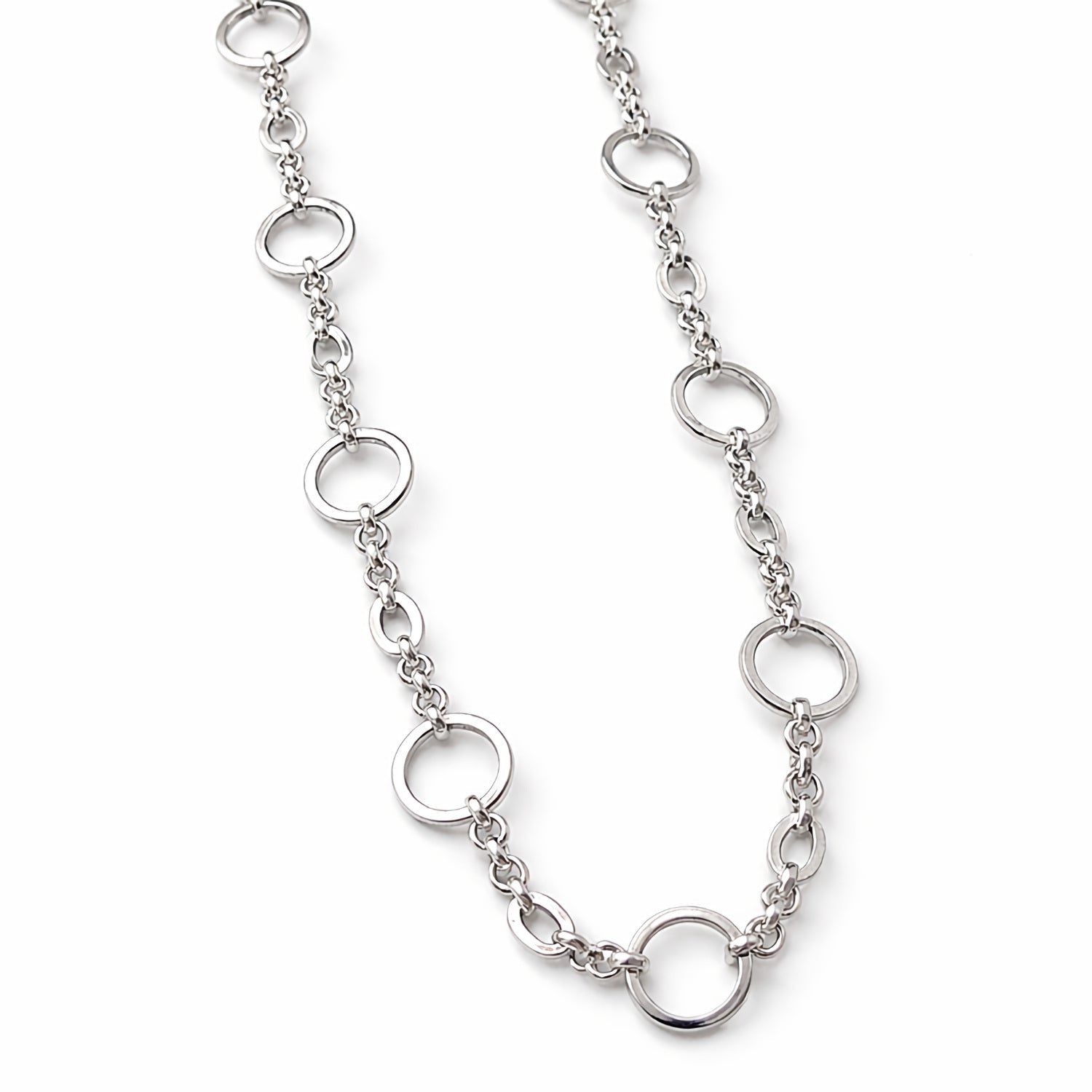 Long Silver Necklace - 30 Inch Chain - Elegant Statement Jewellery