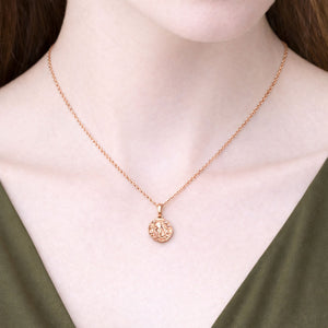 mary and baby jesus madonna bogorodica rose gold necklace