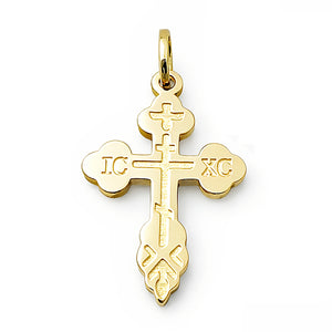 orthodox cross pendant in yellow gold