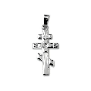 medium st andrew orthodox cross white gold
