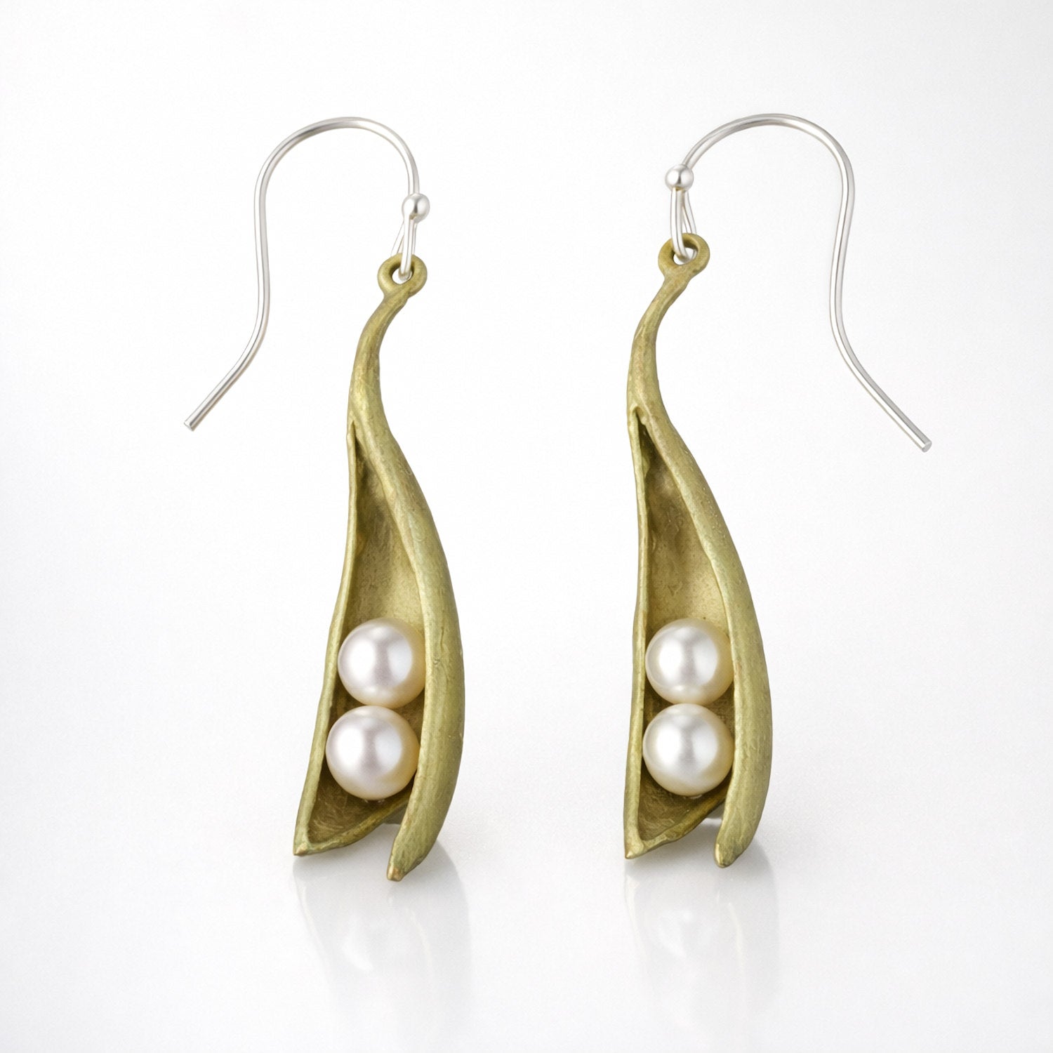 Michael Michaud Pea Pod Earrings Nature Jewelry