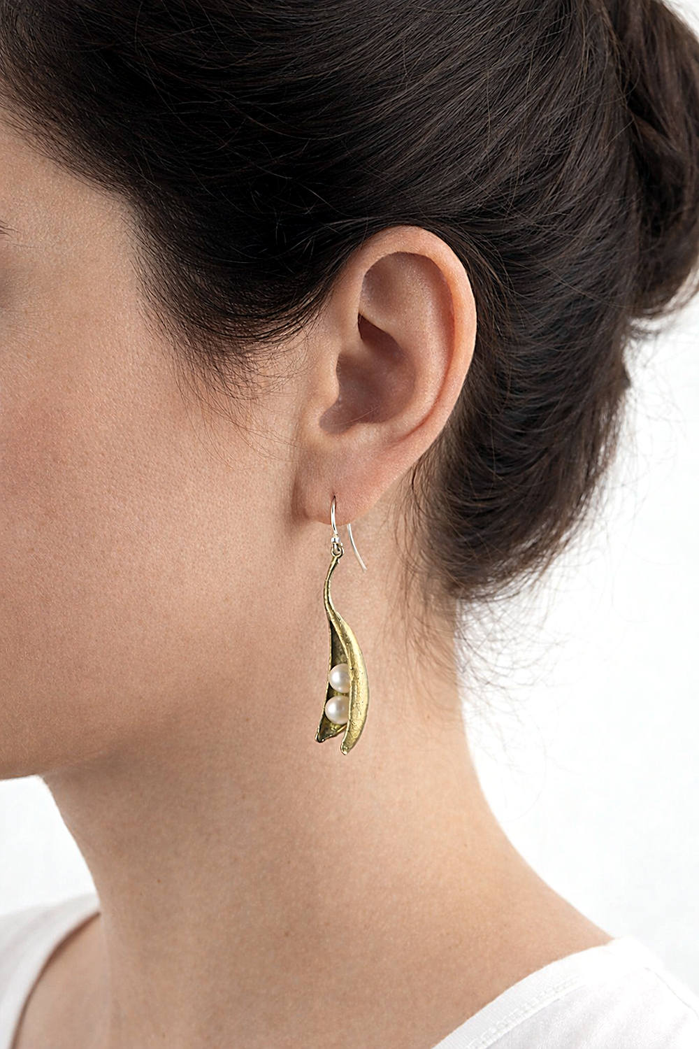 Michael Michaud Pea Pod Earrings Nature Jewelry