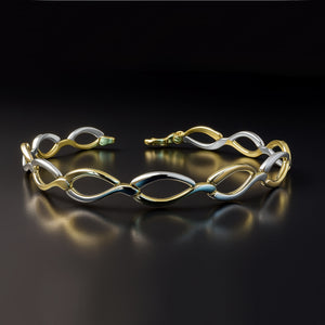 modern elegant bracelet two tone gold