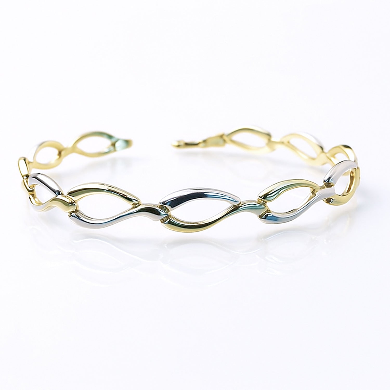 modern elegant two tone gold bracelet