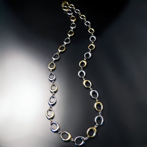 modern yellow and white gold necklace