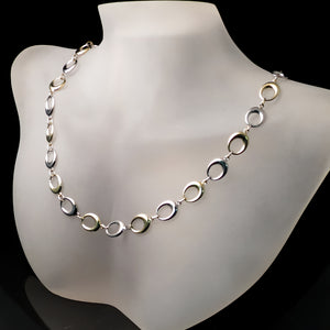 modern elegant white and yellow gold necklace