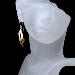 modern gold earrings elegant wave design