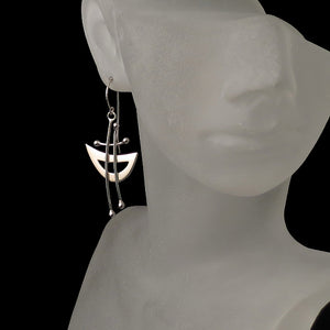 modern two tone 14K gold statement earrings