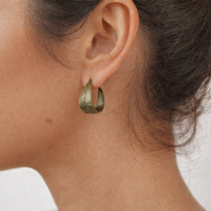 nature jewelry eucalyptus leaf hoop earrings