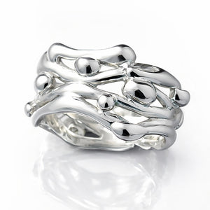organic wide statement ring sterling silver