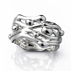 organic wide statement ring white gold