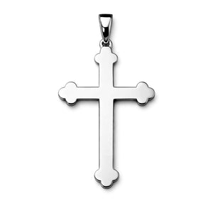 white gold orthodox cross pendant