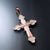 pink gold serbian orthodox cross pendant