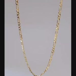 mens chain 3 mm figaro solid 14K gold