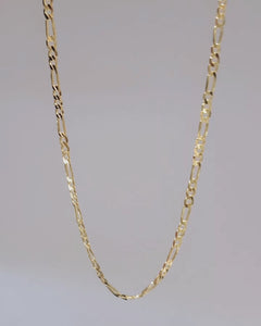 mens chain 3 mm figaro solid 14K yellow gold