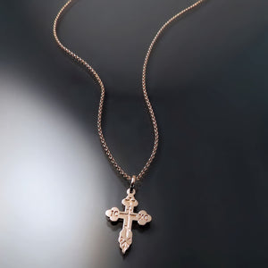 rose gold orthodox cross pendant or necklace