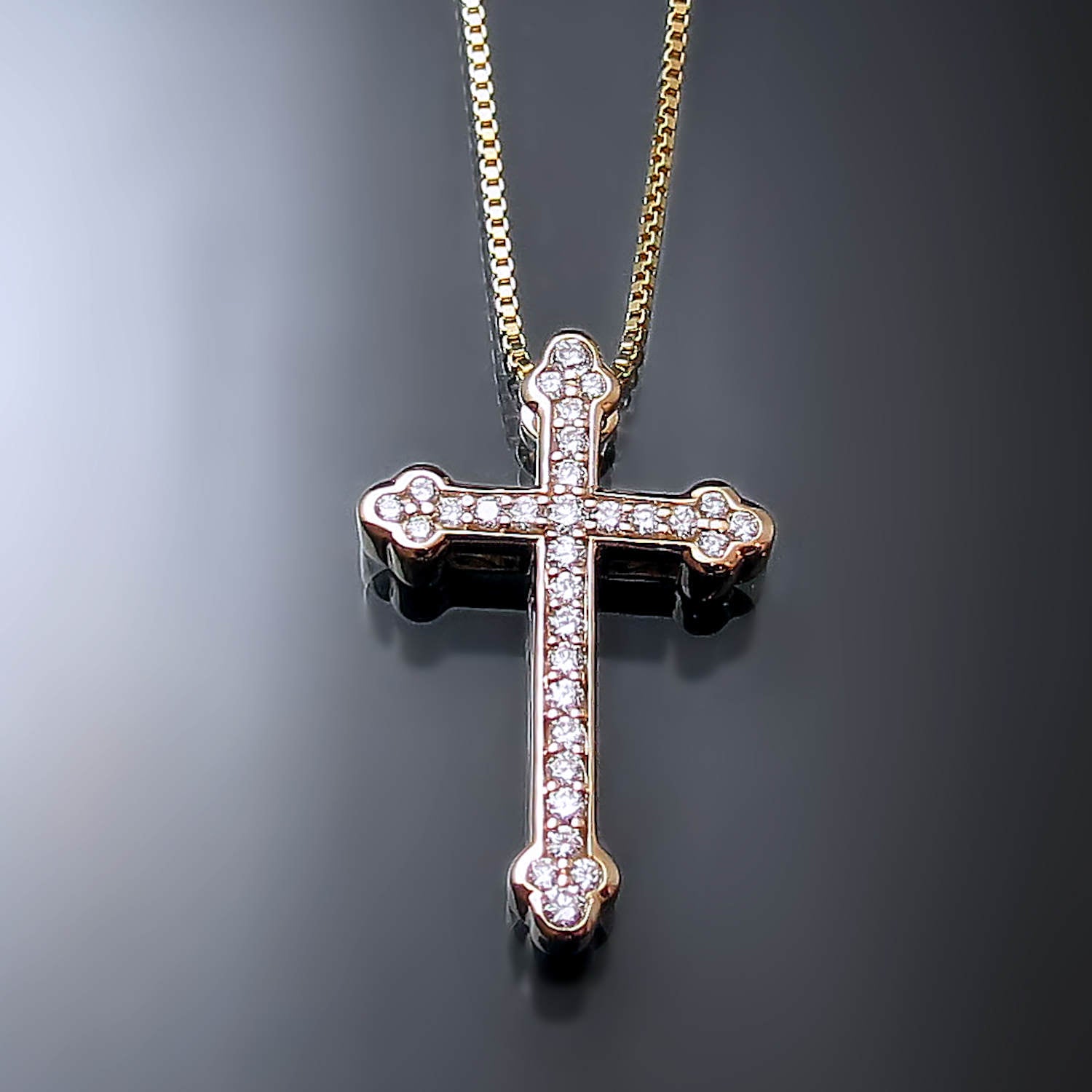 russian greek orthodox diamond cross pendant half carat 