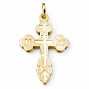 yellow gold Russian Ukrainian Greek Orthodox cross