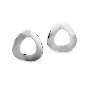 sculptural minimalist white gold earrings forma loop