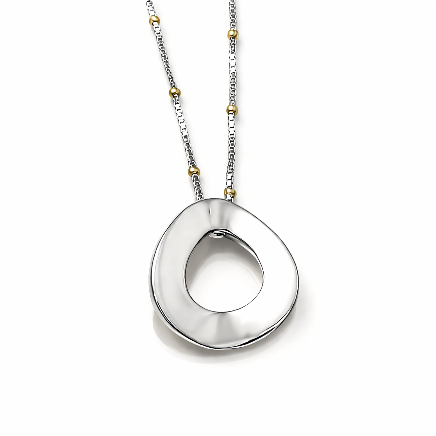 sculptural modern loop donut pendant yellow gold