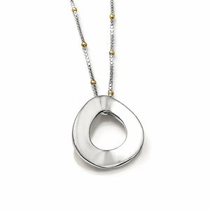 sculptural modern loop donut pendant white gold