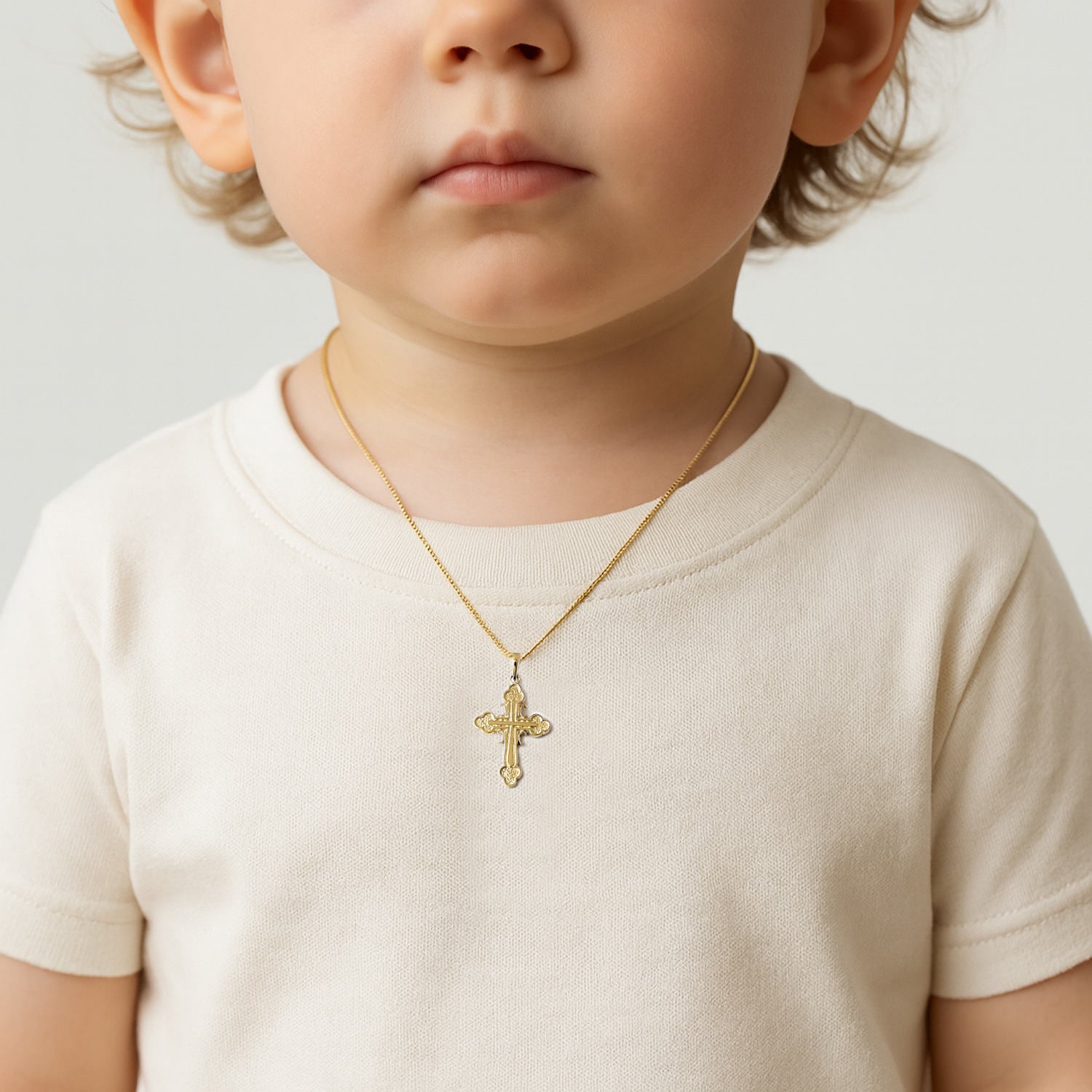 small gold Serbian orthodox crosses for babies and children